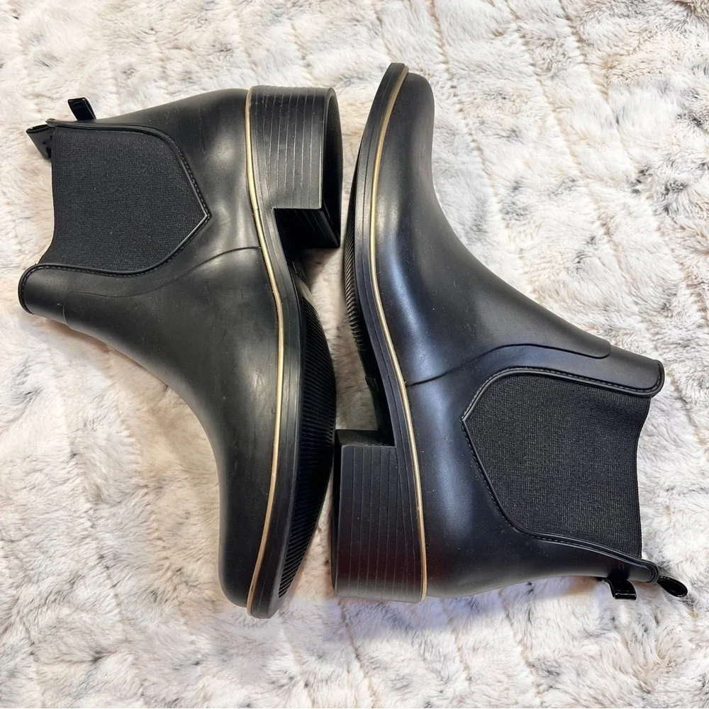 NWOB Kate Spade New York Solstice Black Rubber Rain Boots Sz-10